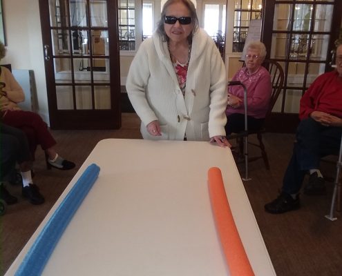 woman playing game of bowling