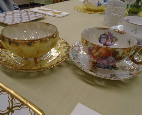 teacups and saucers