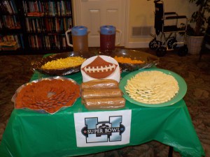 super bowl snack table