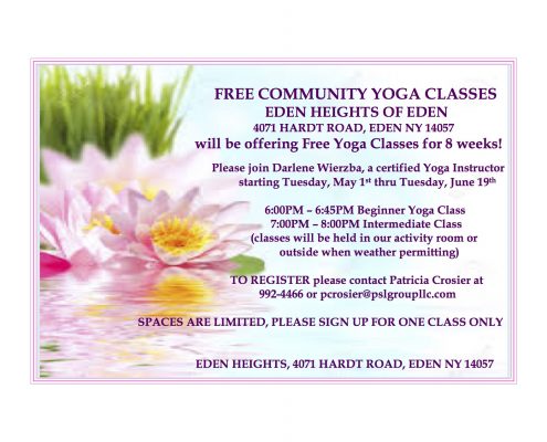 Community Yoga Class advertisement