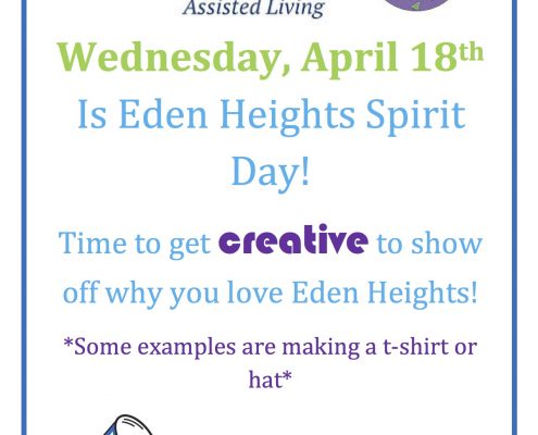 Eden Heights Spirit Day flyer